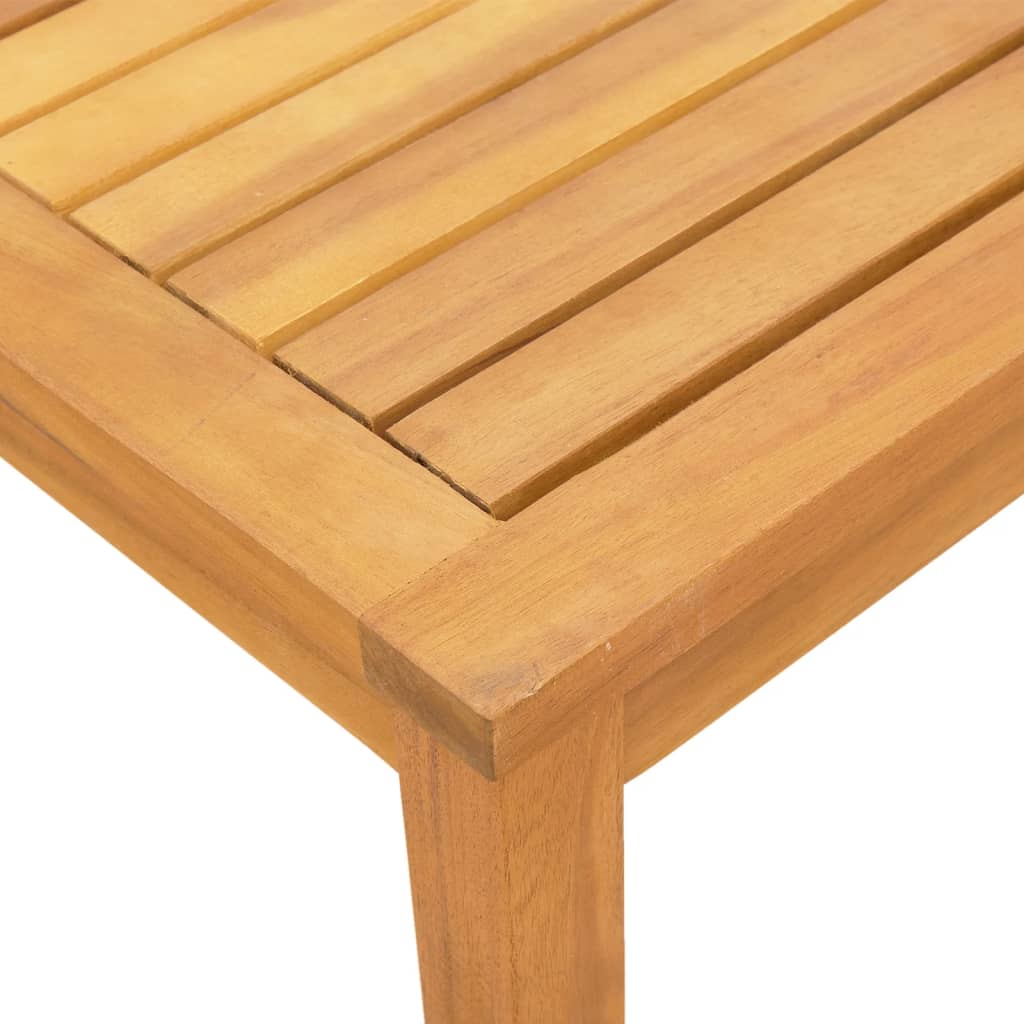 2-Piece Grey Acacia Wood Sun Loungers & Table Set - Textilene