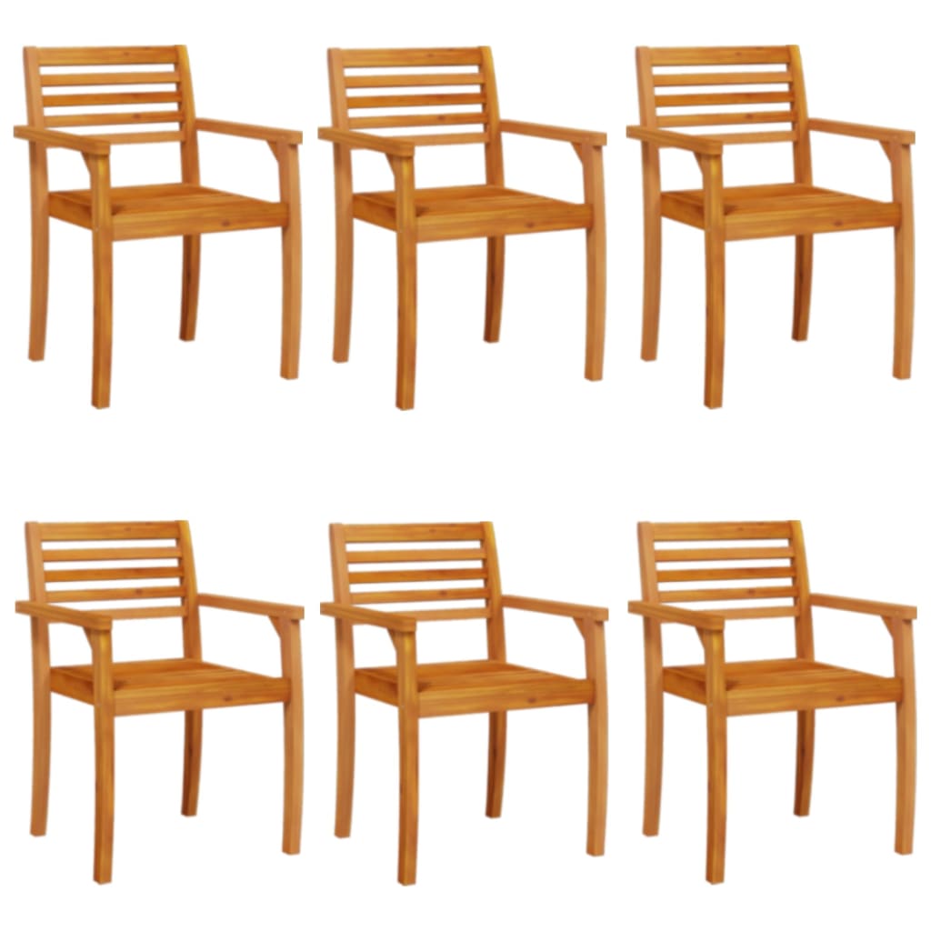 6-Piece Solid Acacia Wood Garden Chairs 59x55x85 cm