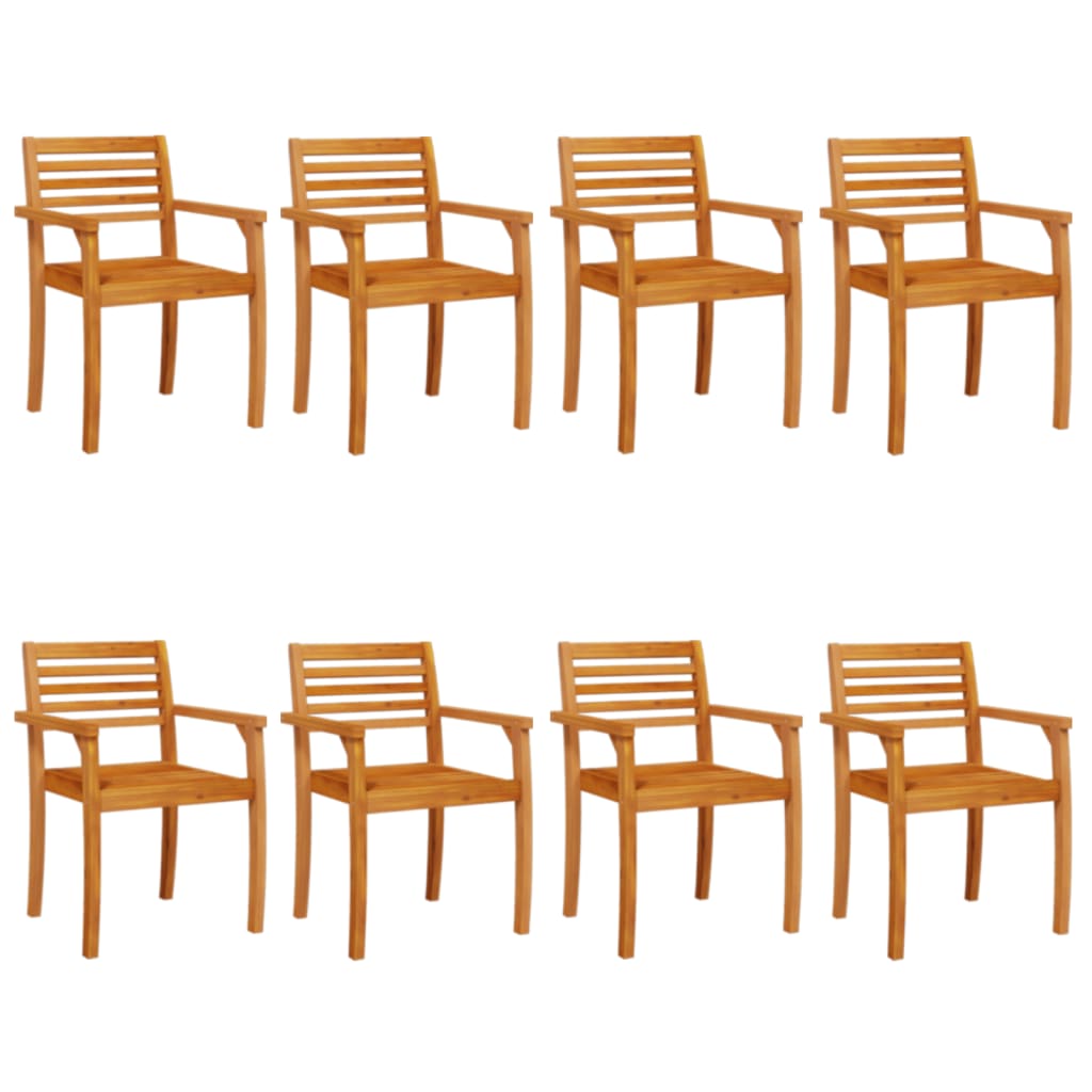 8-Piece Solid Acacia Wood Garden Chairs Set (59x55x85 cm)