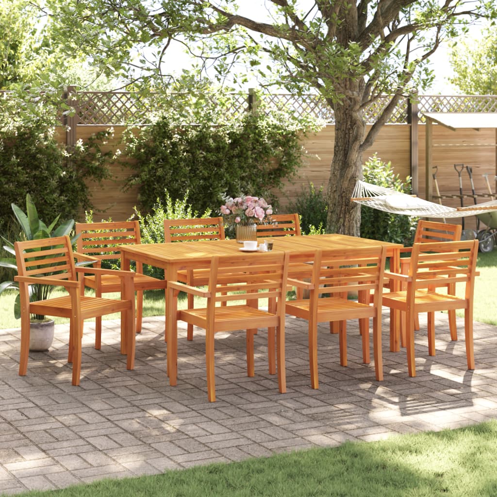 8-Piece Solid Acacia Wood Garden Chairs Set (59x55x85 cm)