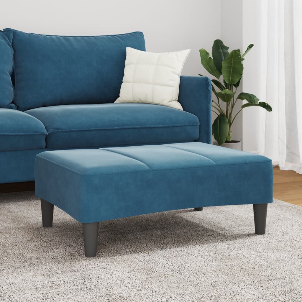 Footstool Blue 77x55x31 cm Velvet