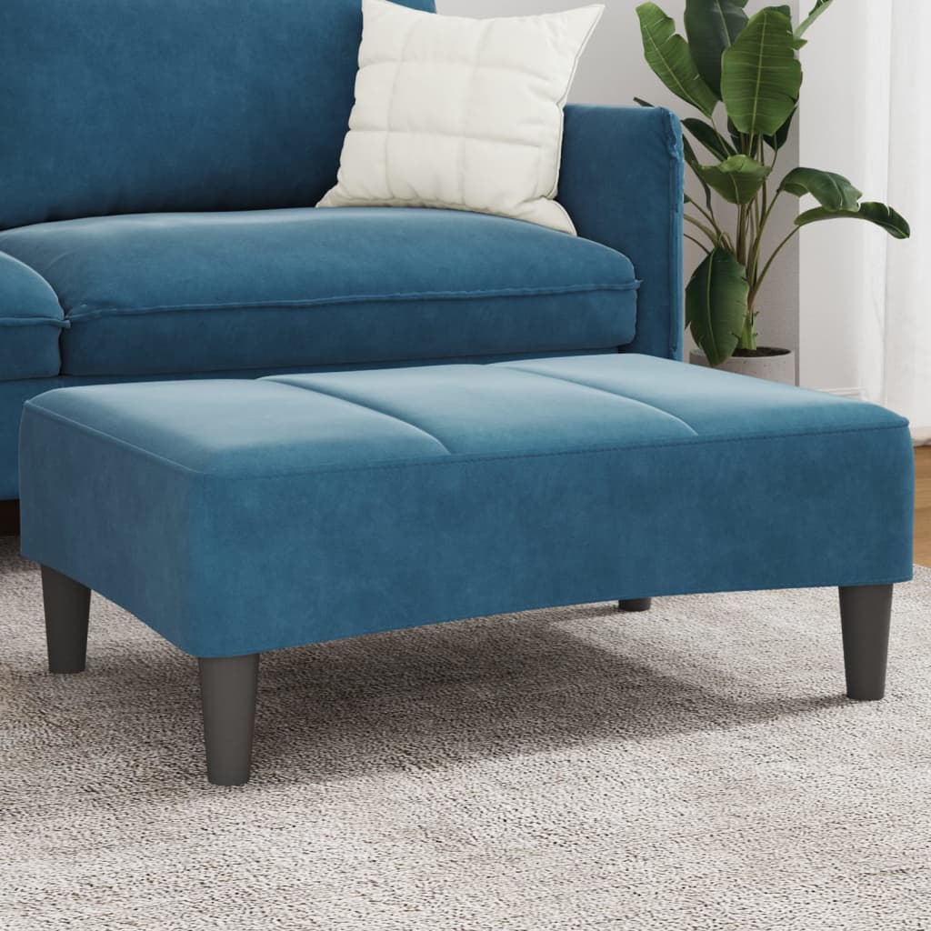 Footstool Blue 77x55x31 cm Velvet