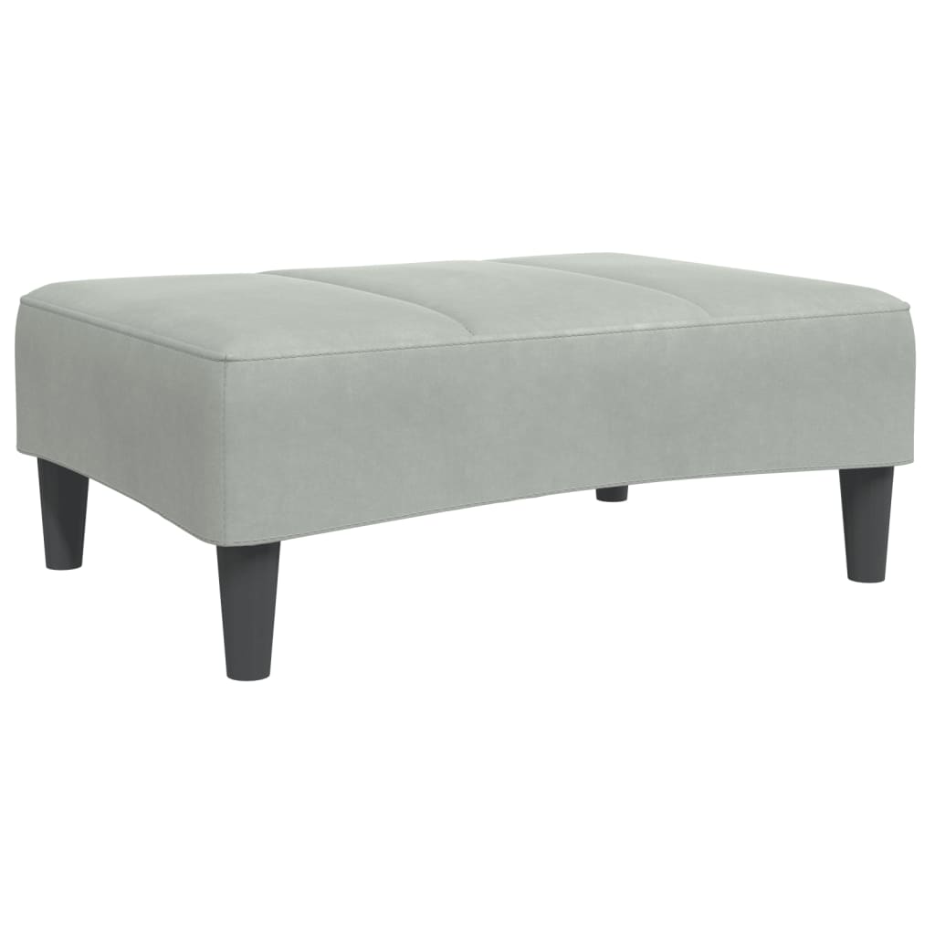 Footstool Light Grey 77x55x31 cm Velvet