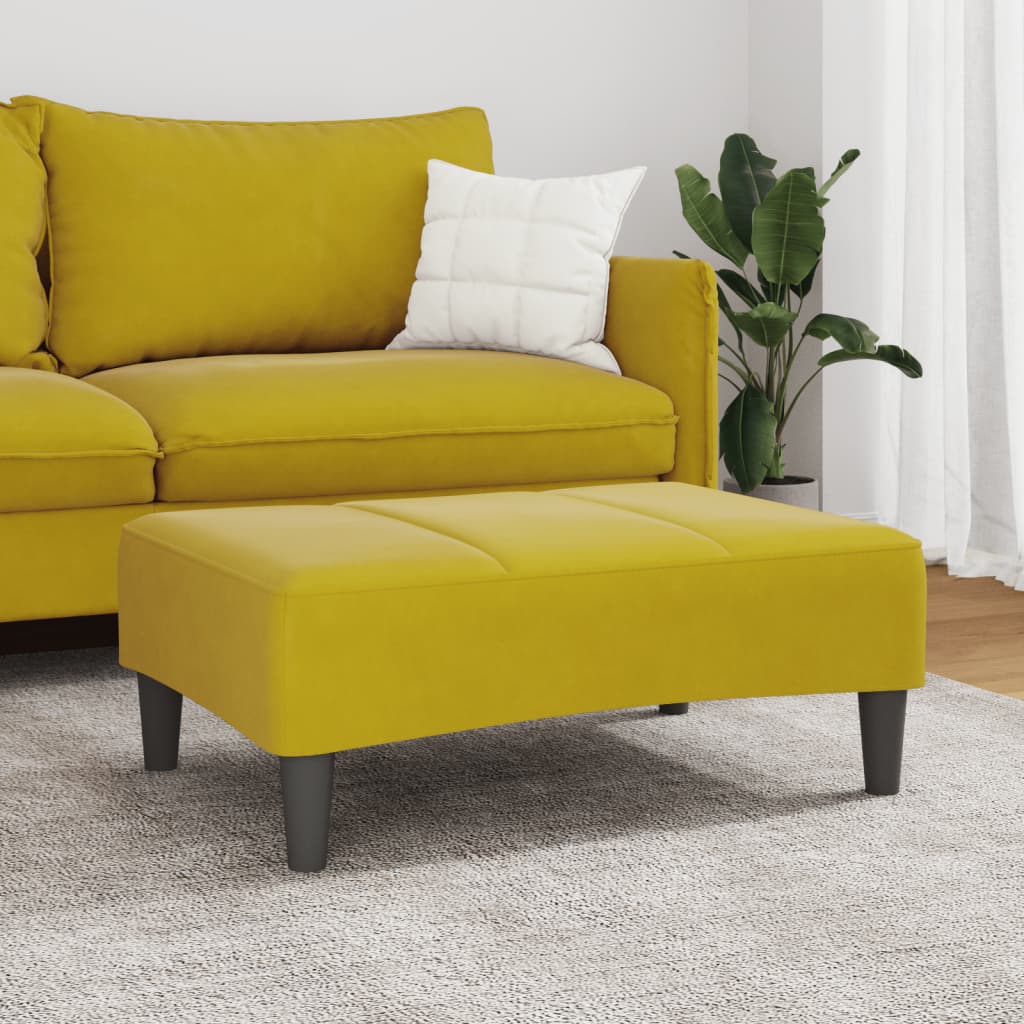 Footstool Yellow 77x55x31 cm Velvet