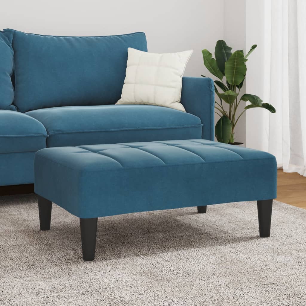 Footstool Blue 77x55x31 cm Velvet
