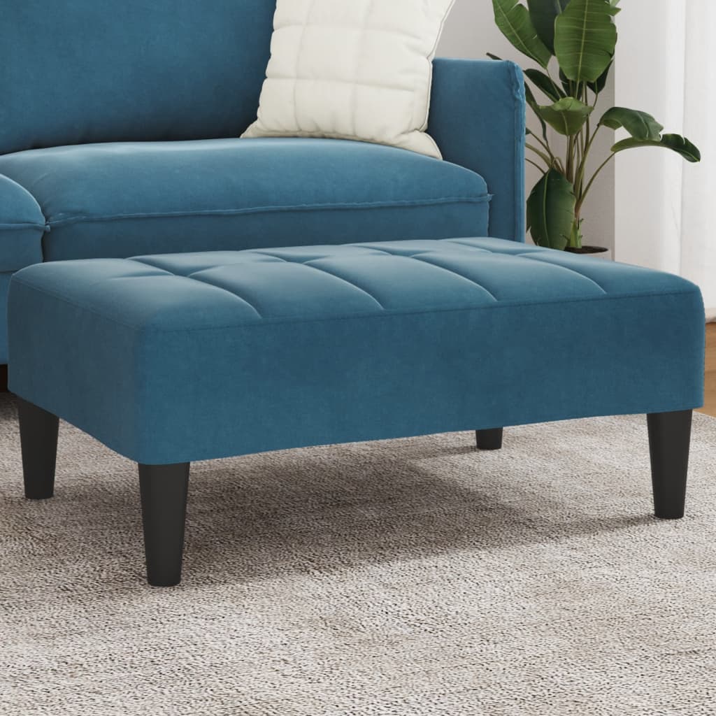 Footstool Blue 77x55x31 cm Velvet