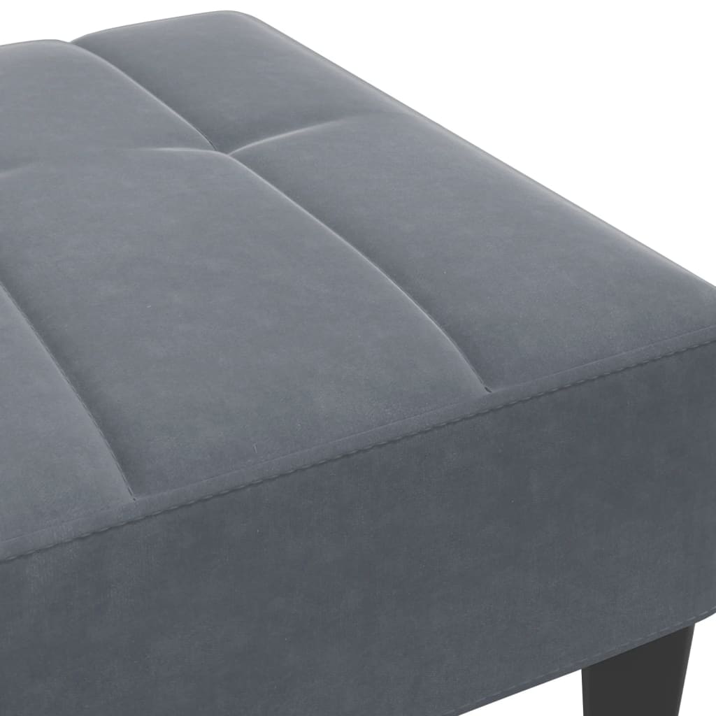 Footstool Dark Grey 77x55x31 cm Velvet