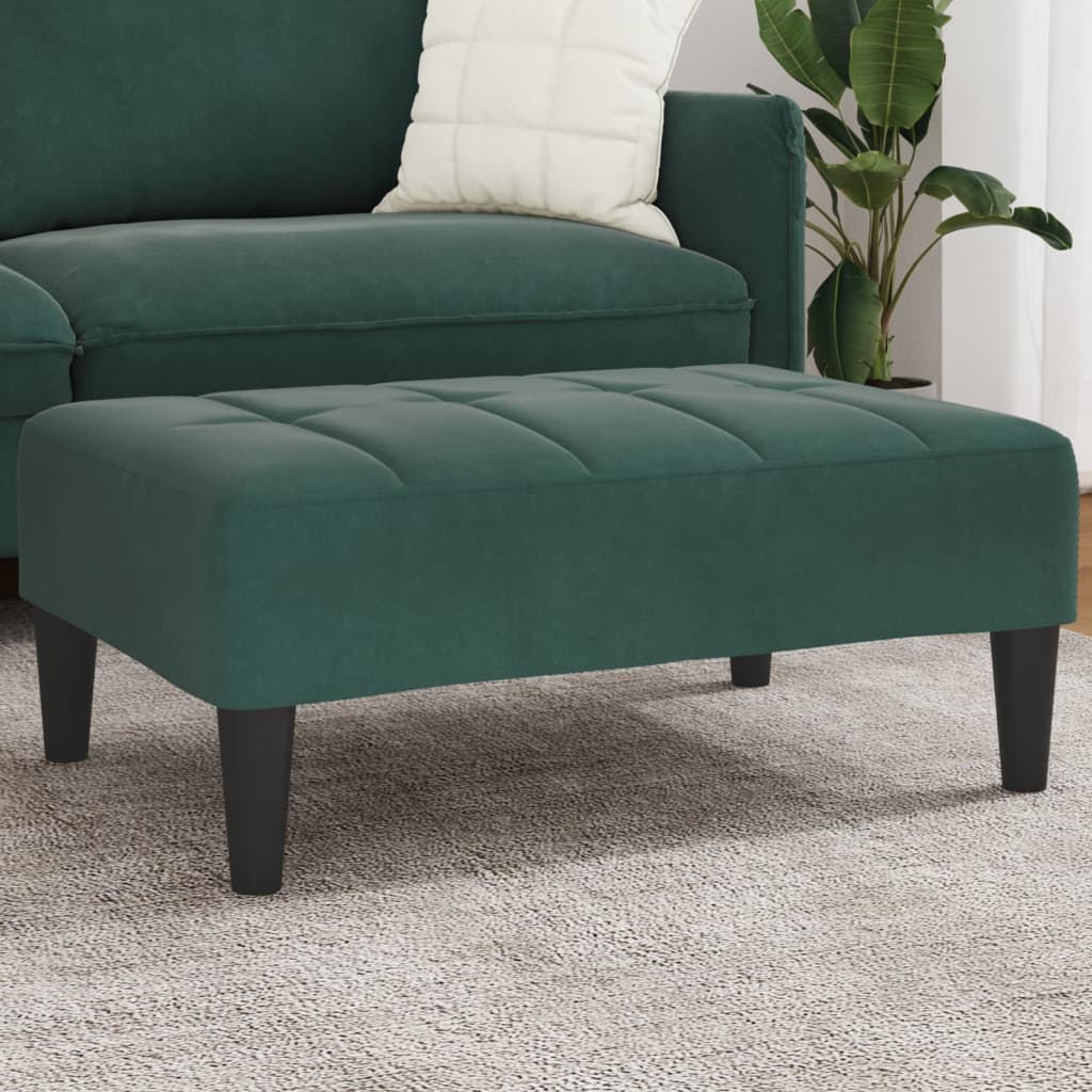 Footstool Dark Green 77x55x31 cm Velvet