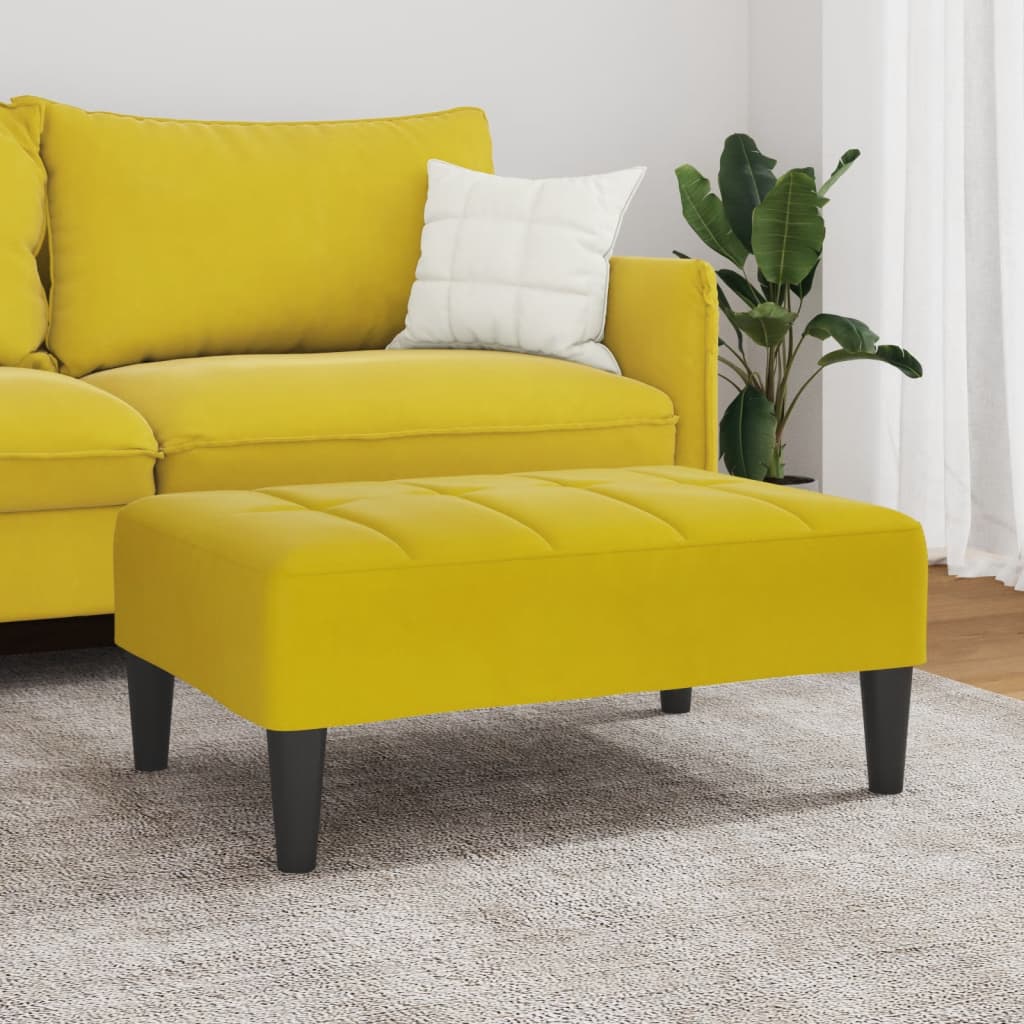 Footstool Yellow 77x55x31 cm Velvet