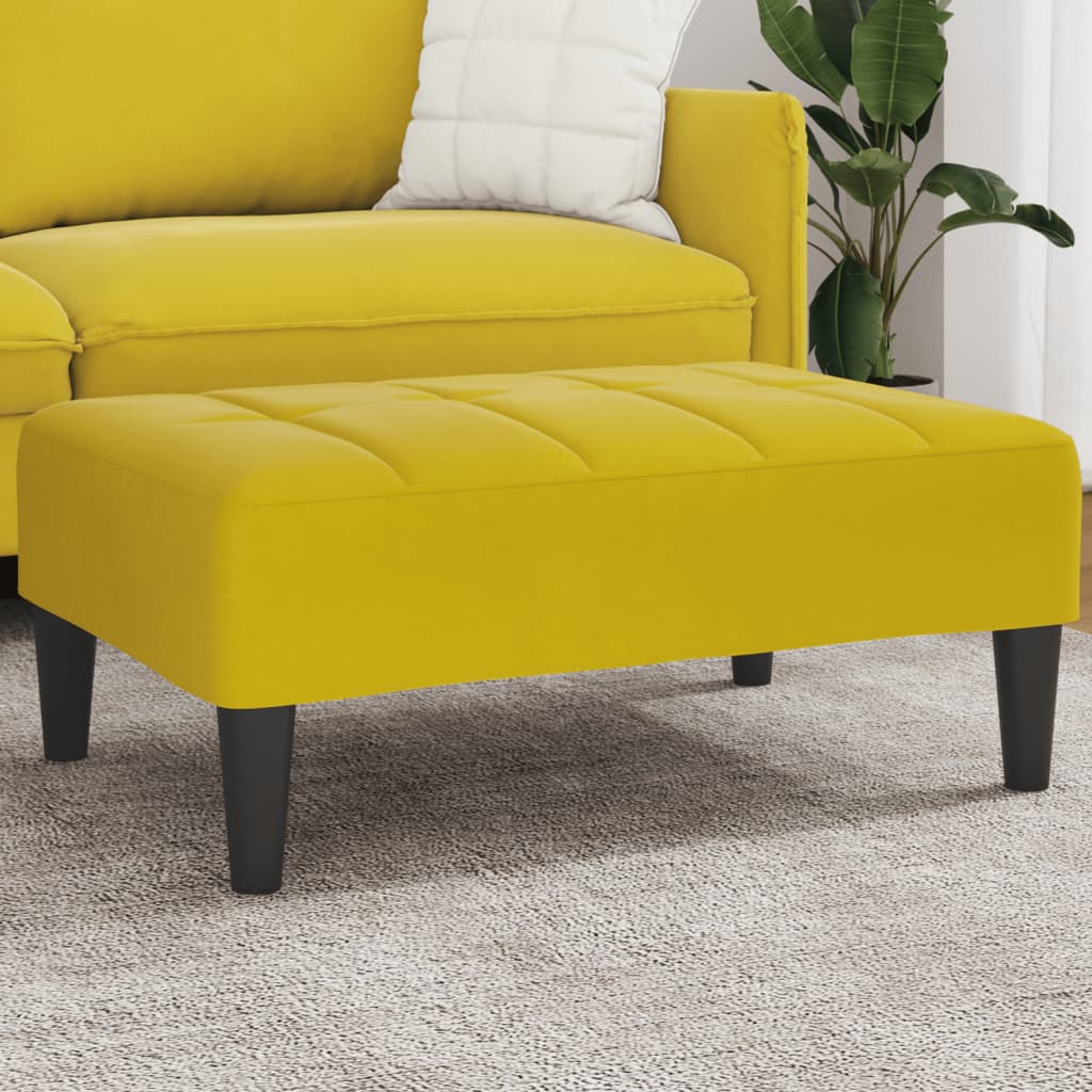 Footstool Yellow 77x55x31 cm Velvet
