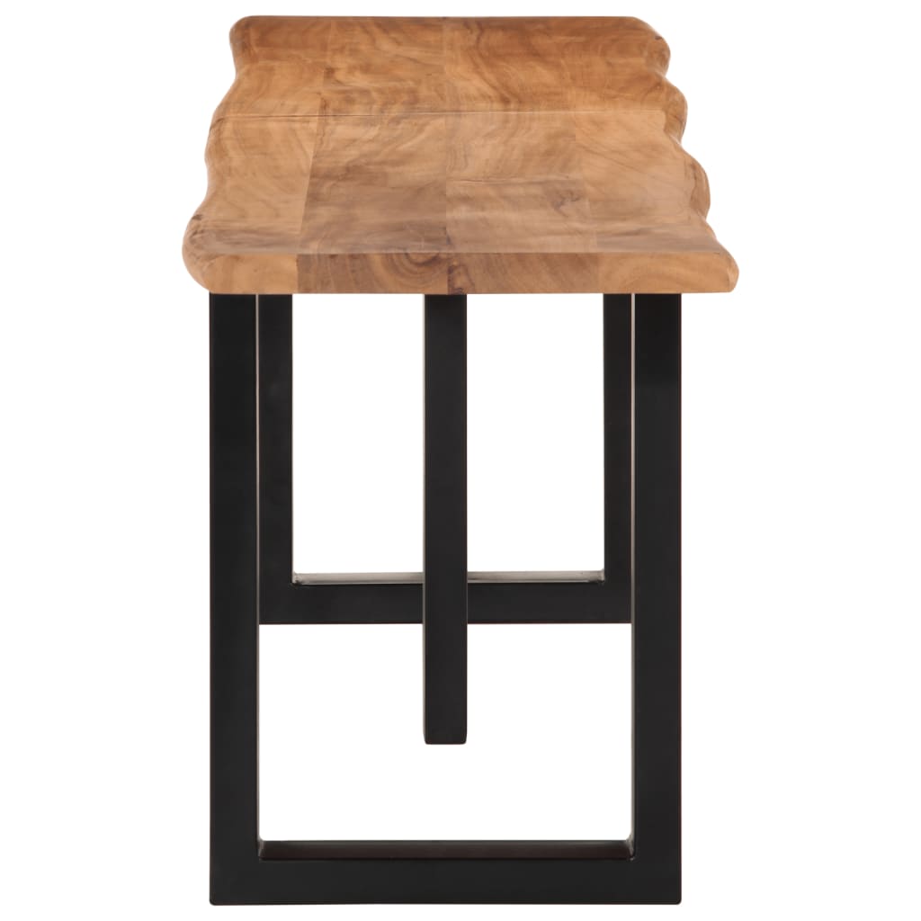 Stylish 160 cm Solid Acacia Wood & Steel Bench