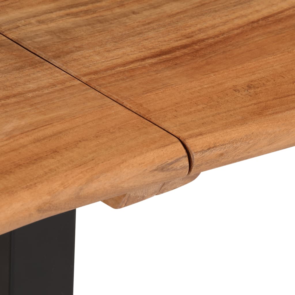 Stylish 160 cm Solid Acacia Wood & Steel Bench