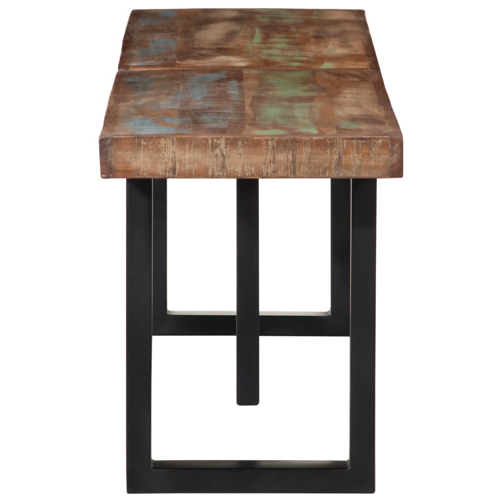 Solid Wood & Steel Bench - 160 cm Reclaimed Style