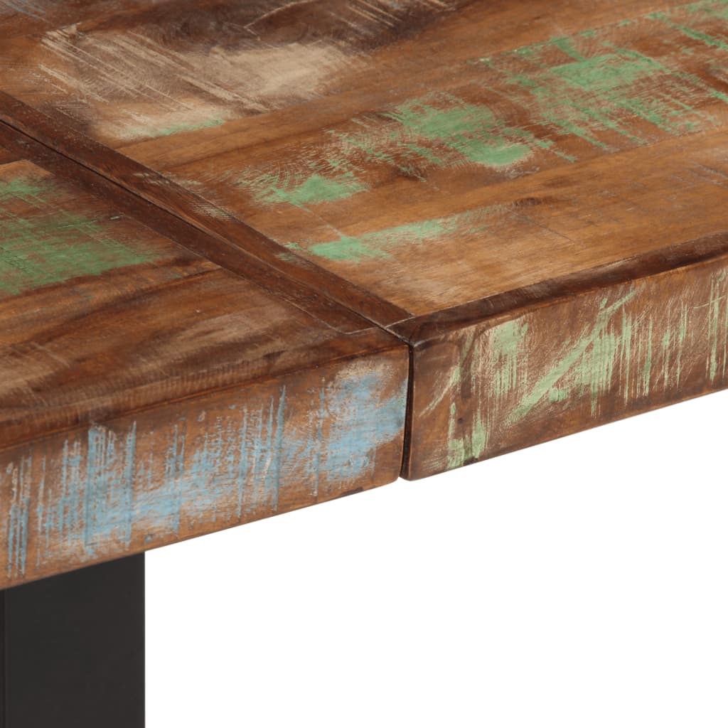 Solid Wood & Steel Bench - 160 cm Reclaimed Style