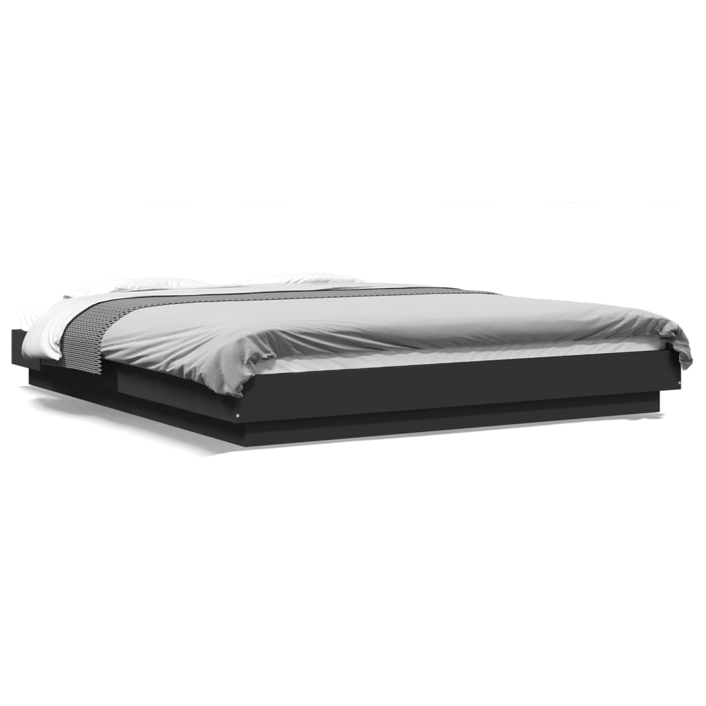 Bed Frame without Mattress Black 150x200 cm King Size
