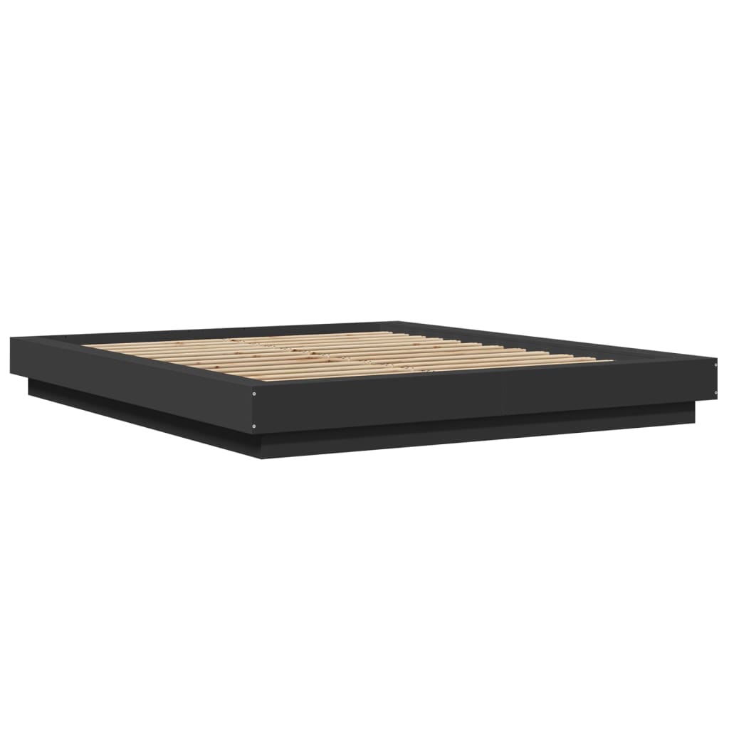 Bed Frame without Mattress Black 150x200 cm King Size