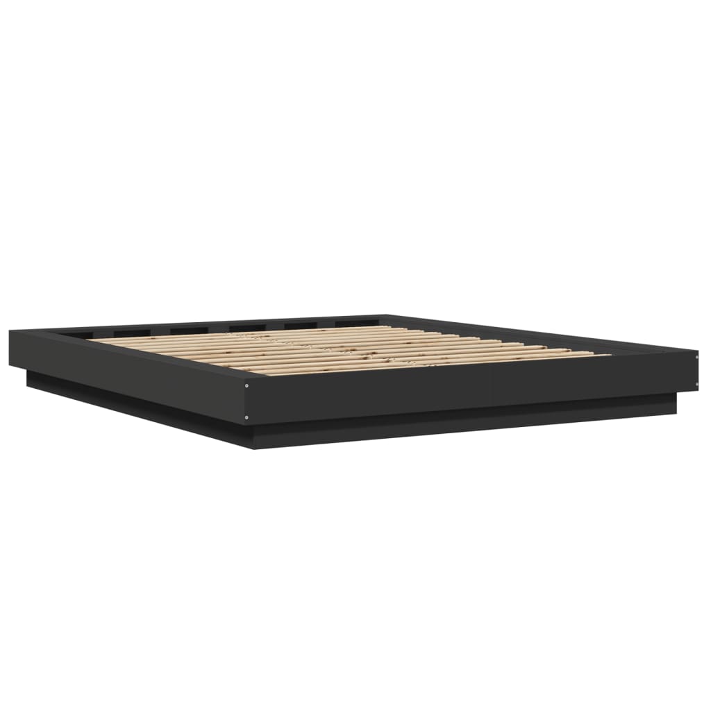Bed Frame without Mattress Black 150x200 cm King Size