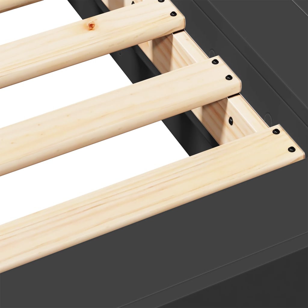 Bed Frame without Mattress Black 150x200 cm King Size