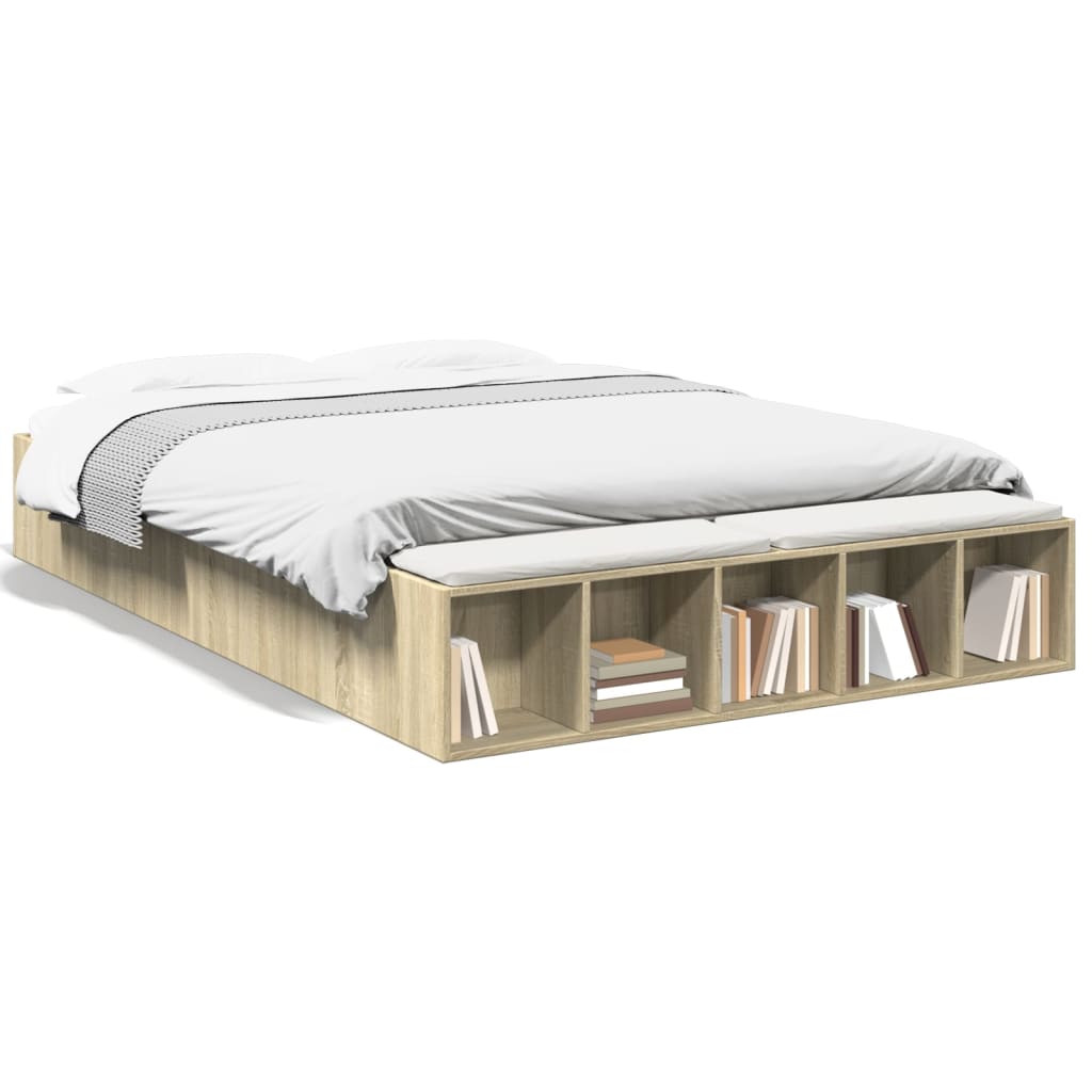 Bed Frame without Mattress Sonoma Oak 150x200 cm King Size