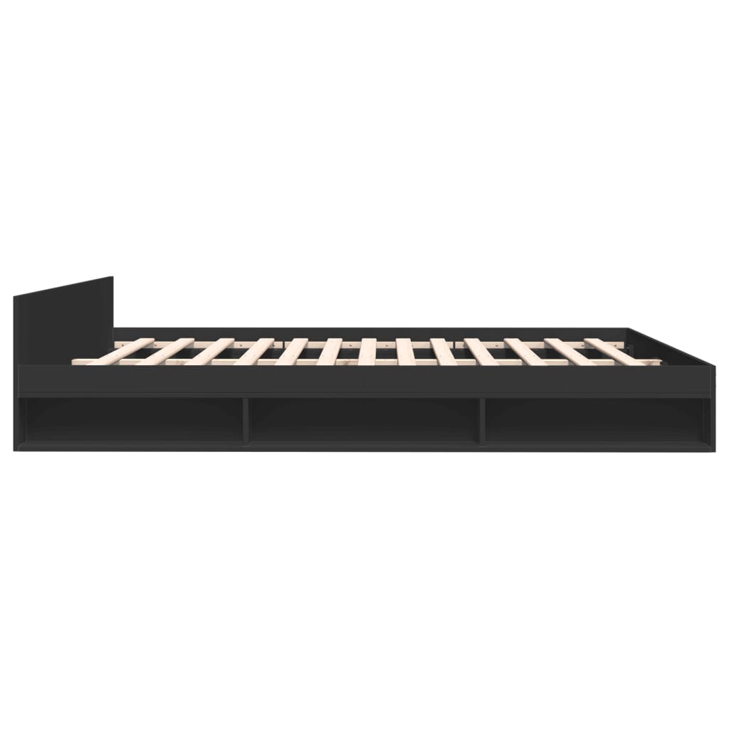 Bed Frame with Drawers without Mattress Black 200x200 cm