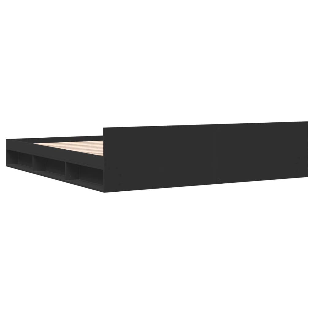 Bed Frame with Drawers without Mattress Black 200x200 cm