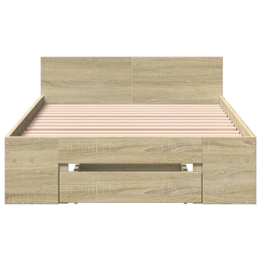 Bed Frame with Drawer without Mattress Sonoma Oak 90x190 cm Single