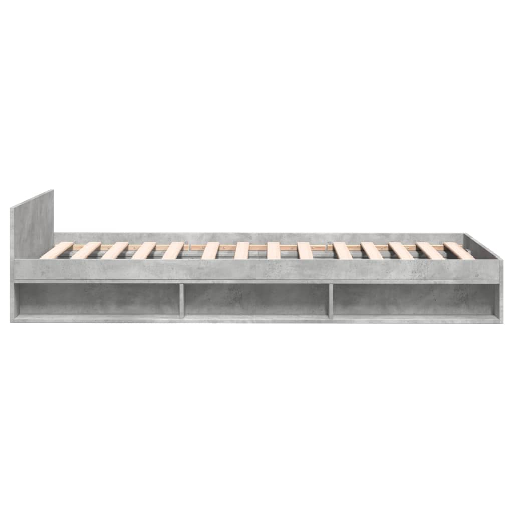 Bed Frame with Drawer without Mattress Concrete Grey 90x190 cm Single