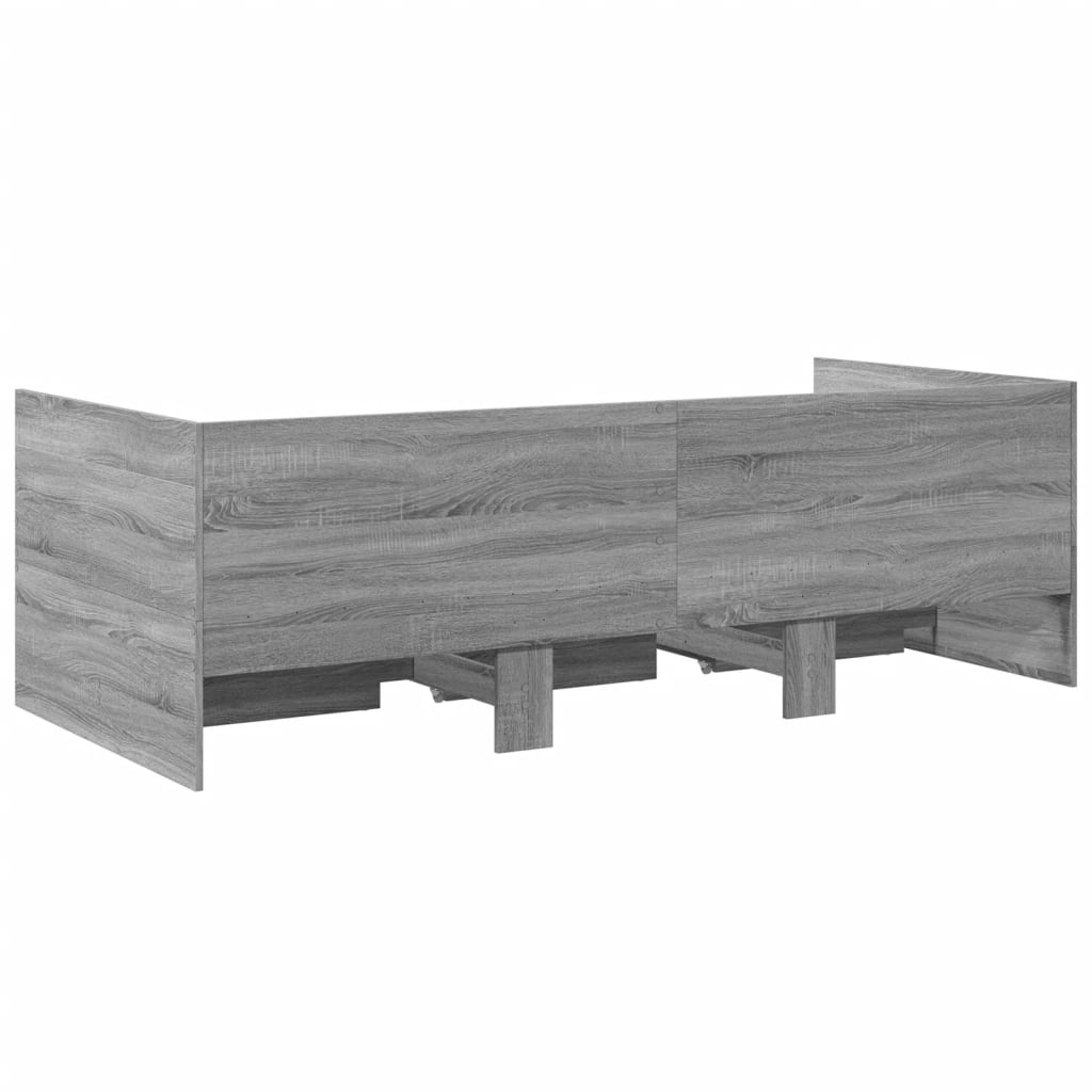 Daybed with Drawers without Mattress Grey Sonoma 90x200 cm