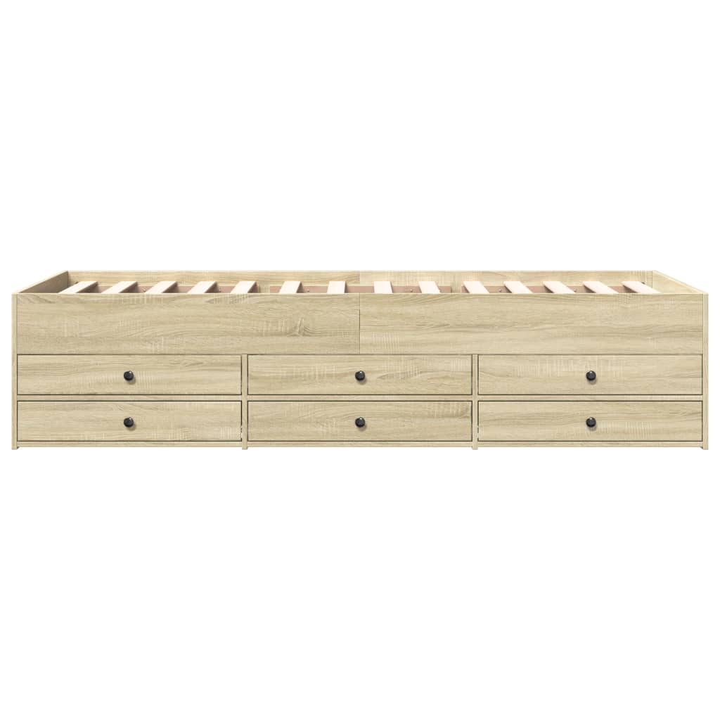 Daybed with Drawers without Mattress Sonoma Oak 100x200 cm