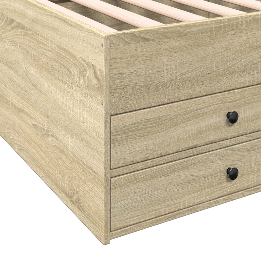 Daybed with Drawers without Mattress Sonoma Oak 100x200 cm