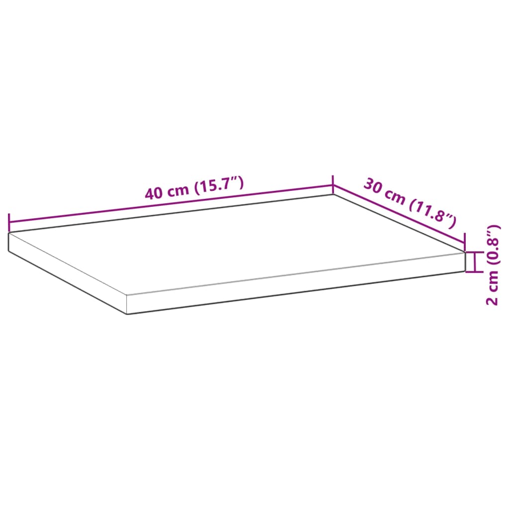 Natural Acacia Floating Shelf 40x30x2 cm - Untreated Solid Wood