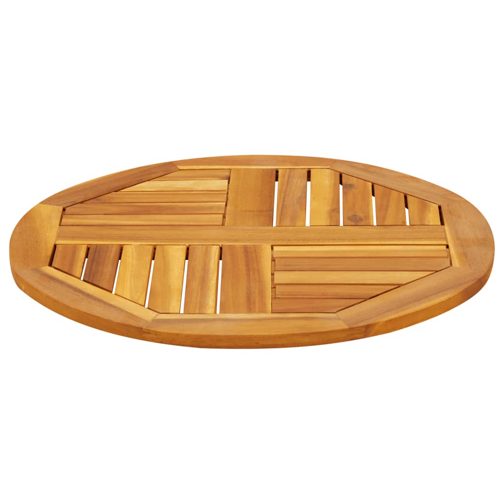 Round Table Top Ø60cm Solid Acacia Wood - Natural Finish