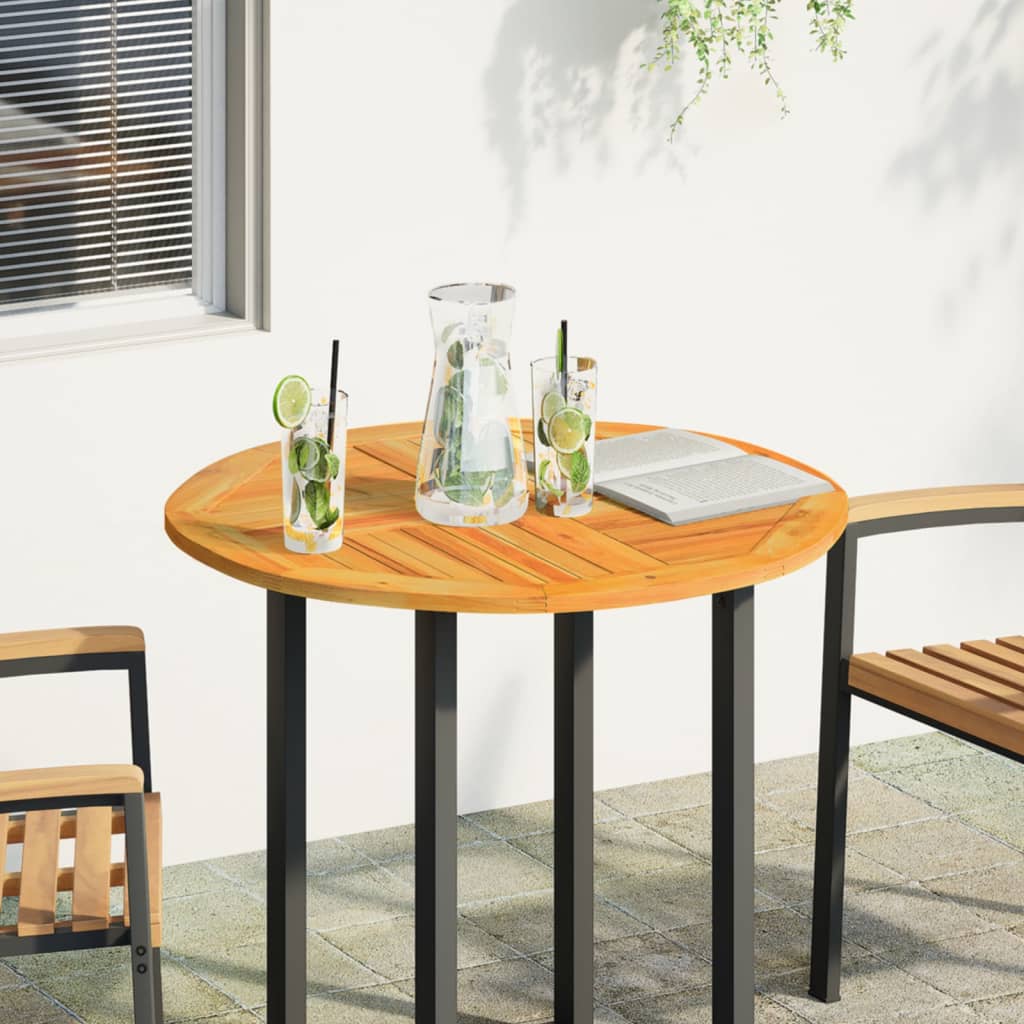 Round Solid Acacia Wood Table Top Ø80x2.2 cm - Natural Finish