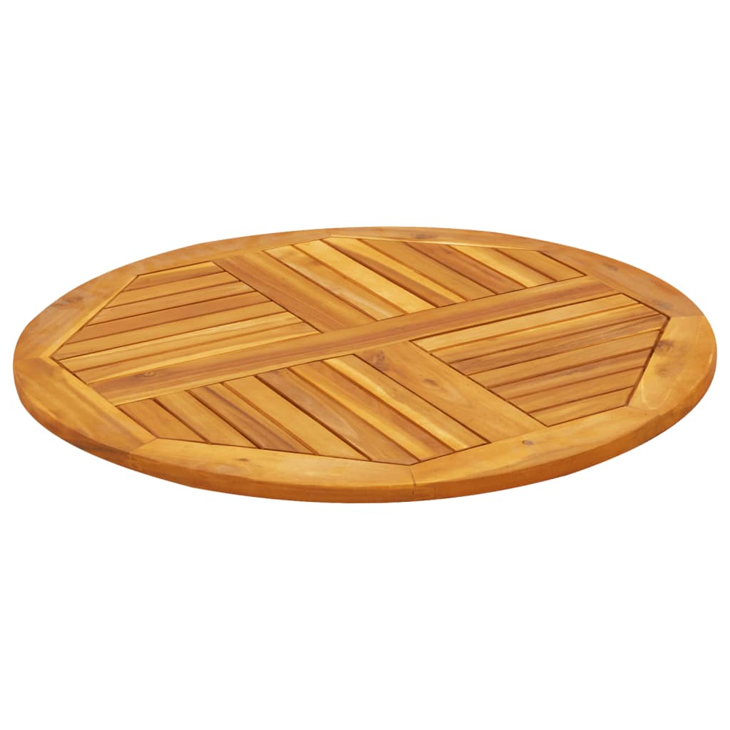 Round Solid Acacia Wood Table Top Ø80x2.2 cm - Natural Finish