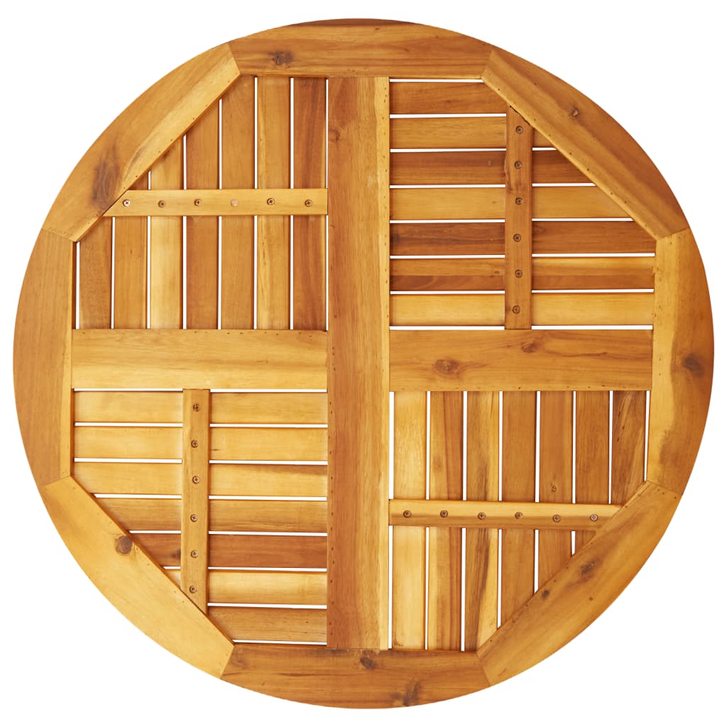 Round Solid Acacia Wood Table Top Ø80x2.2 cm - Natural Finish