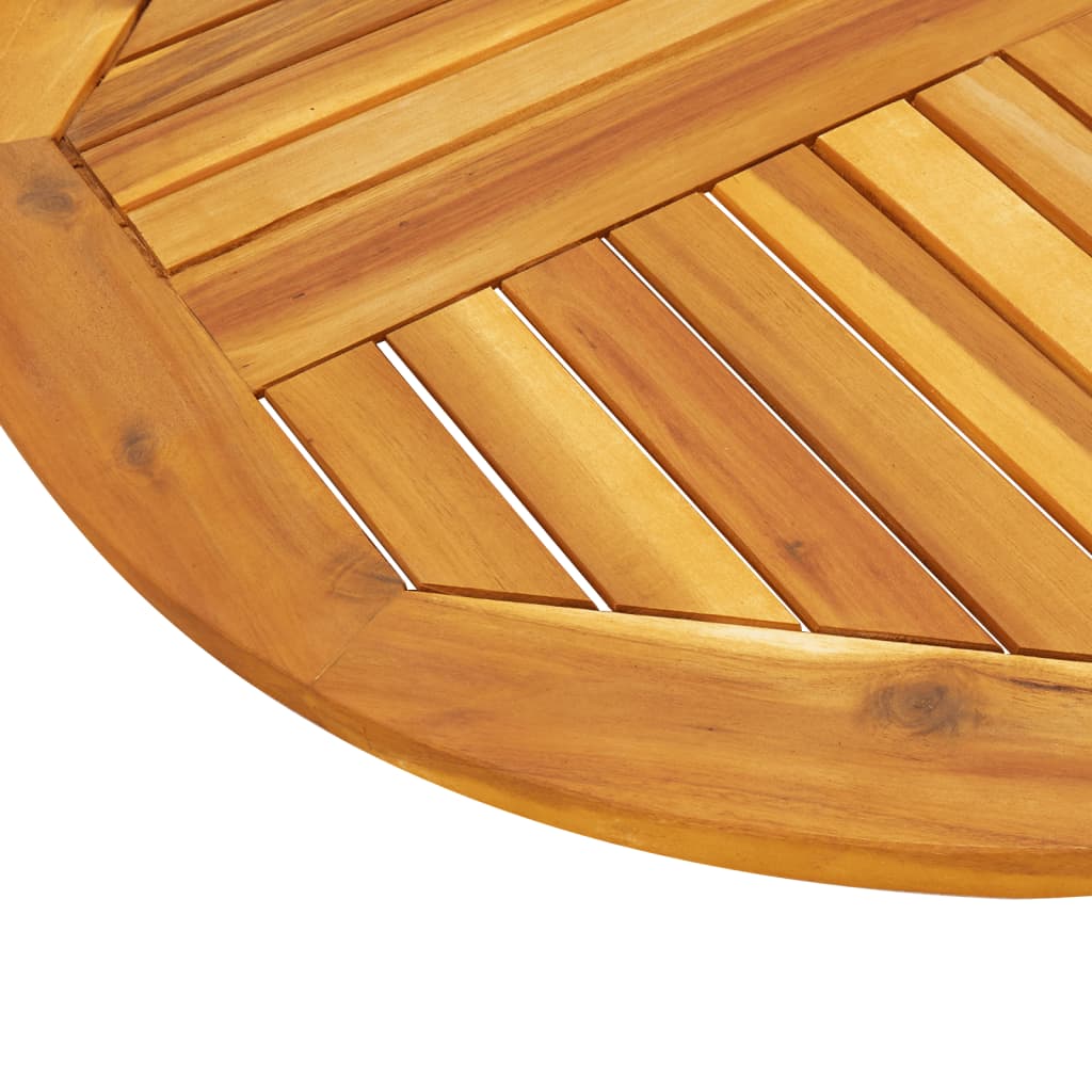 Round Solid Acacia Wood Table Top Ø80x2.2 cm - Natural Finish