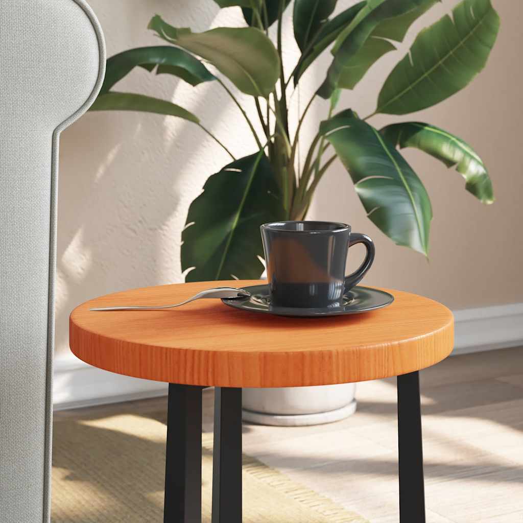 Solid Wood Pine Round Table Top, Wax Brown Ø30x2.5 cm