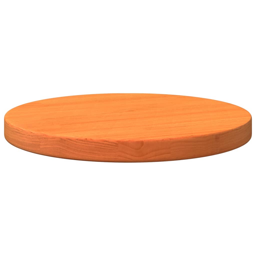 Solid Wood Pine Round Table Top, Wax Brown Ø30x2.5 cm