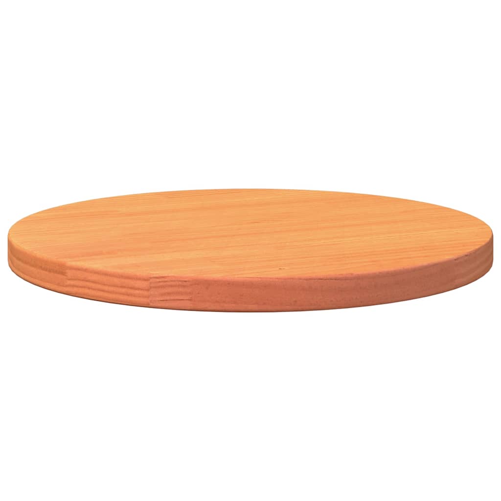 Round Solid Pine Table Top, Wax Brown Finish, Ø40x2.5 cm