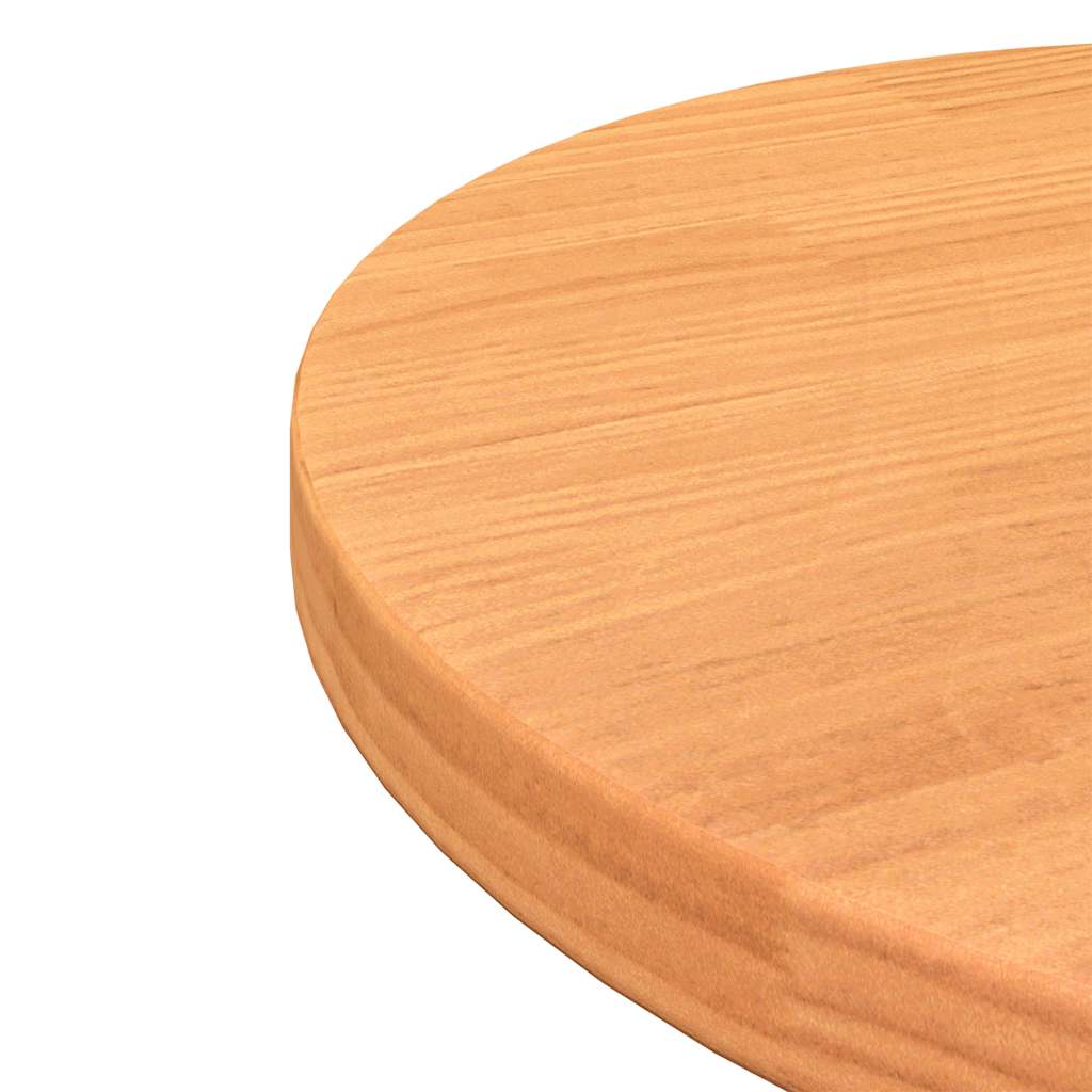 Round Solid Pine Table Top, Wax Brown Finish, Ø40x2.5 cm
