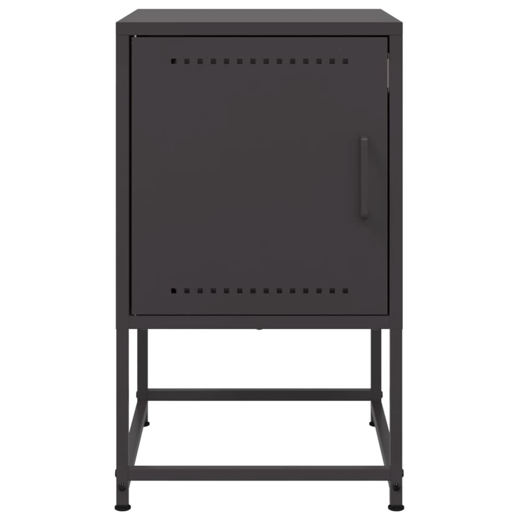 Set of 2 Black Steel Bedside Cabinets - 36x39x60.5 cm