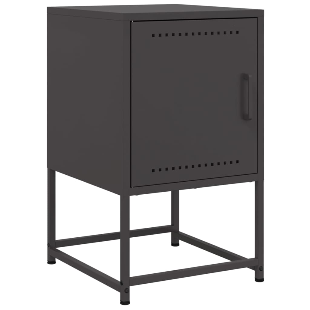 Set of 2 Black Steel Bedside Cabinets - 36x39x60.5 cm