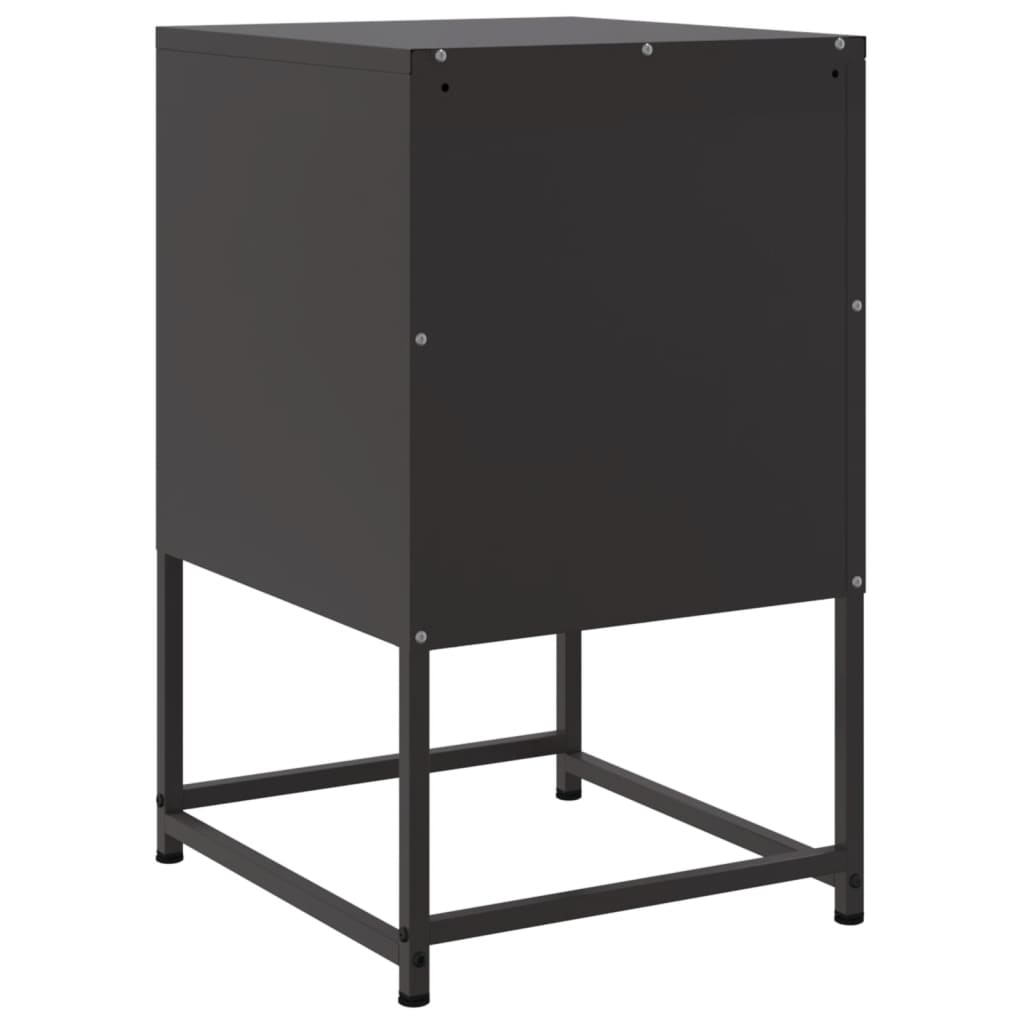 Set of 2 Black Steel Bedside Cabinets - 36x39x60.5 cm