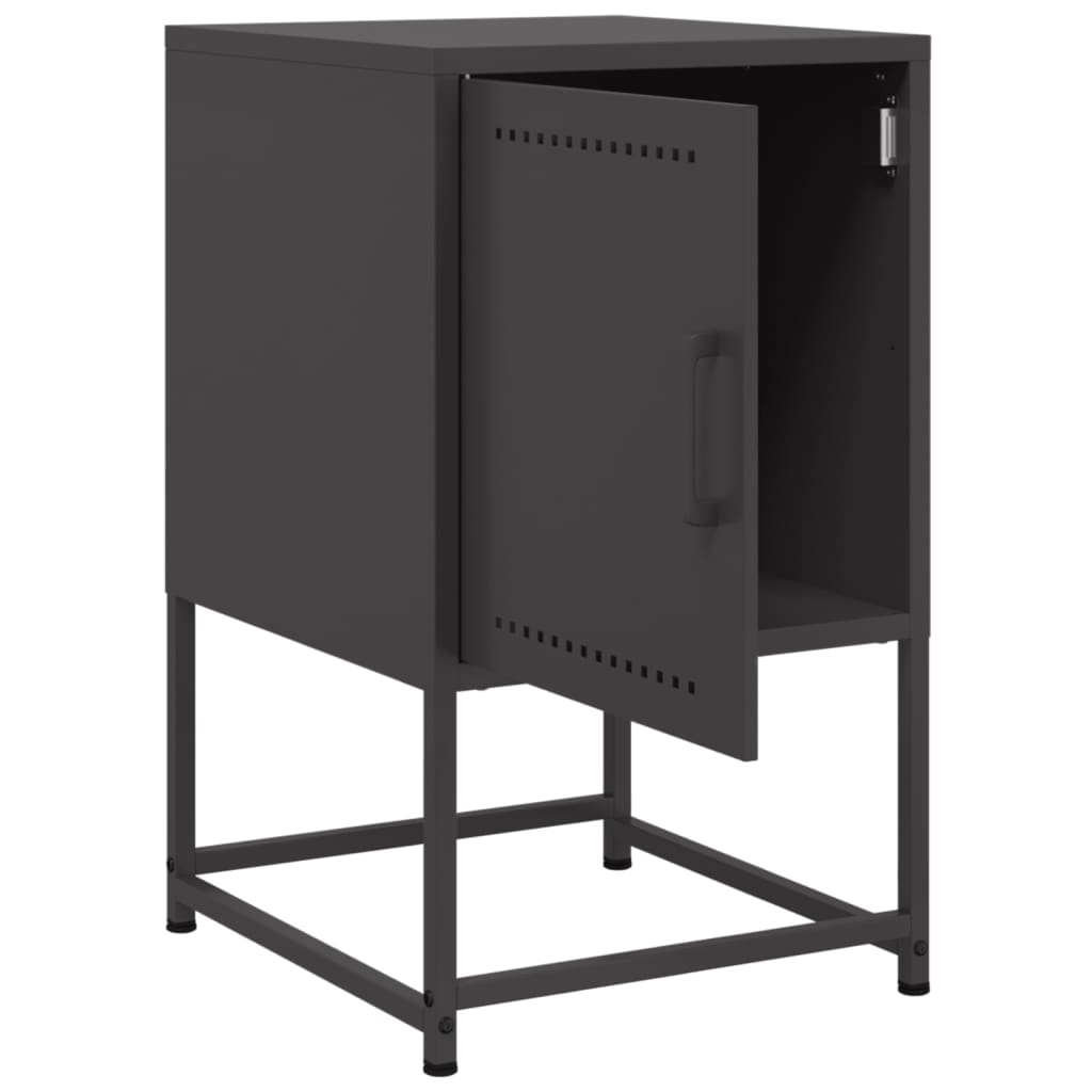 Set of 2 Black Steel Bedside Cabinets - 36x39x60.5 cm