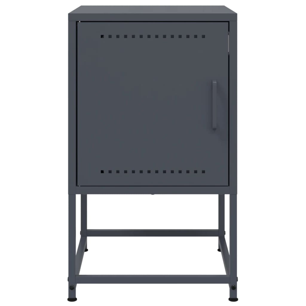 Anthracite Steel Bedside Cabinets, 2 Pcs, 36x39x60.5 cm