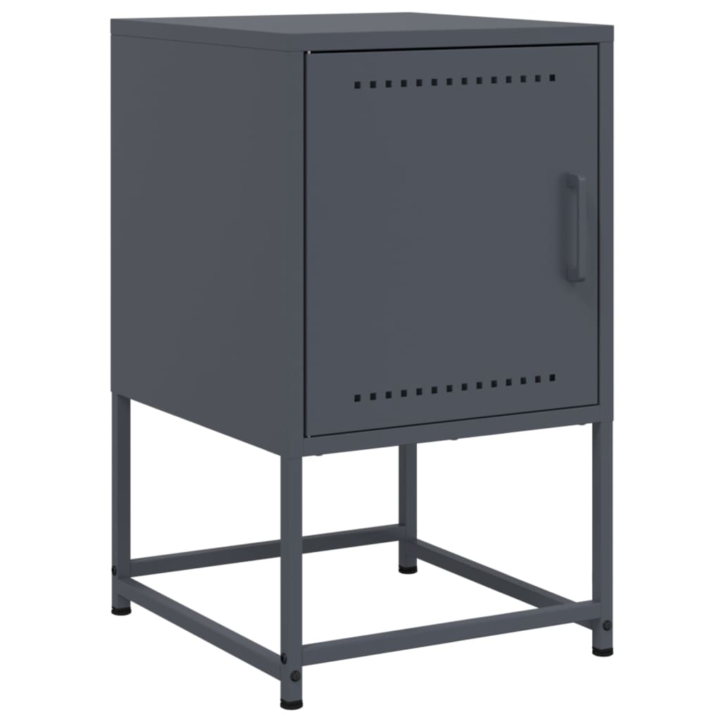 Anthracite Steel Bedside Cabinets, 2 Pcs, 36x39x60.5 cm