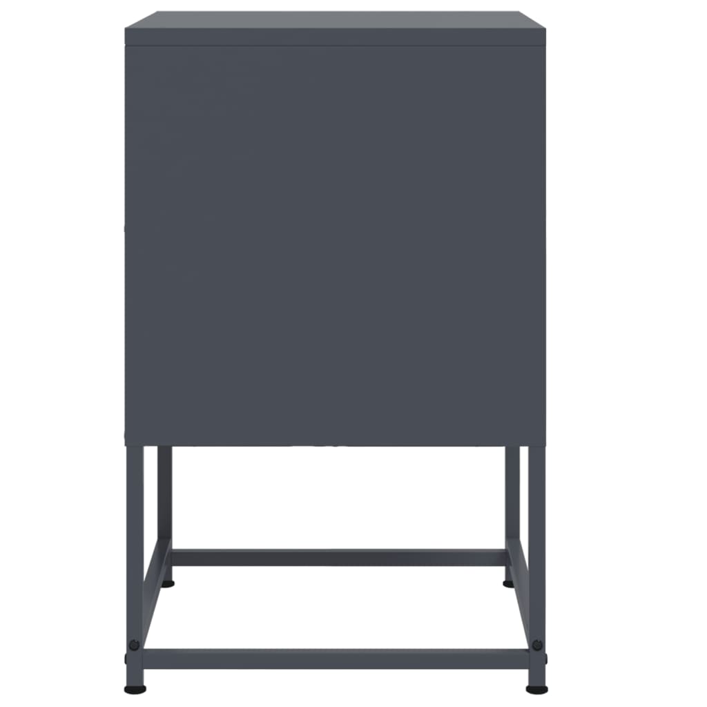Anthracite Steel Bedside Cabinets, 2 Pcs, 36x39x60.5 cm
