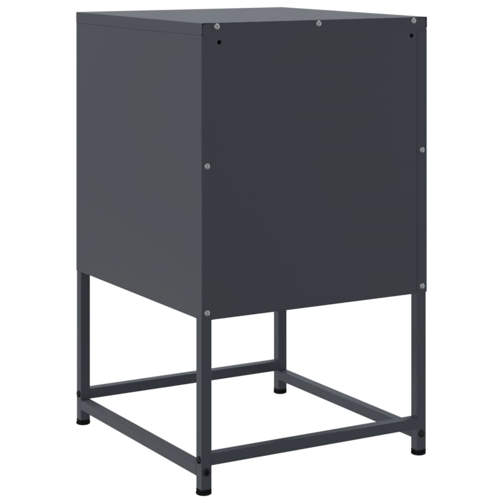 Anthracite Steel Bedside Cabinets, 2 Pcs, 36x39x60.5 cm
