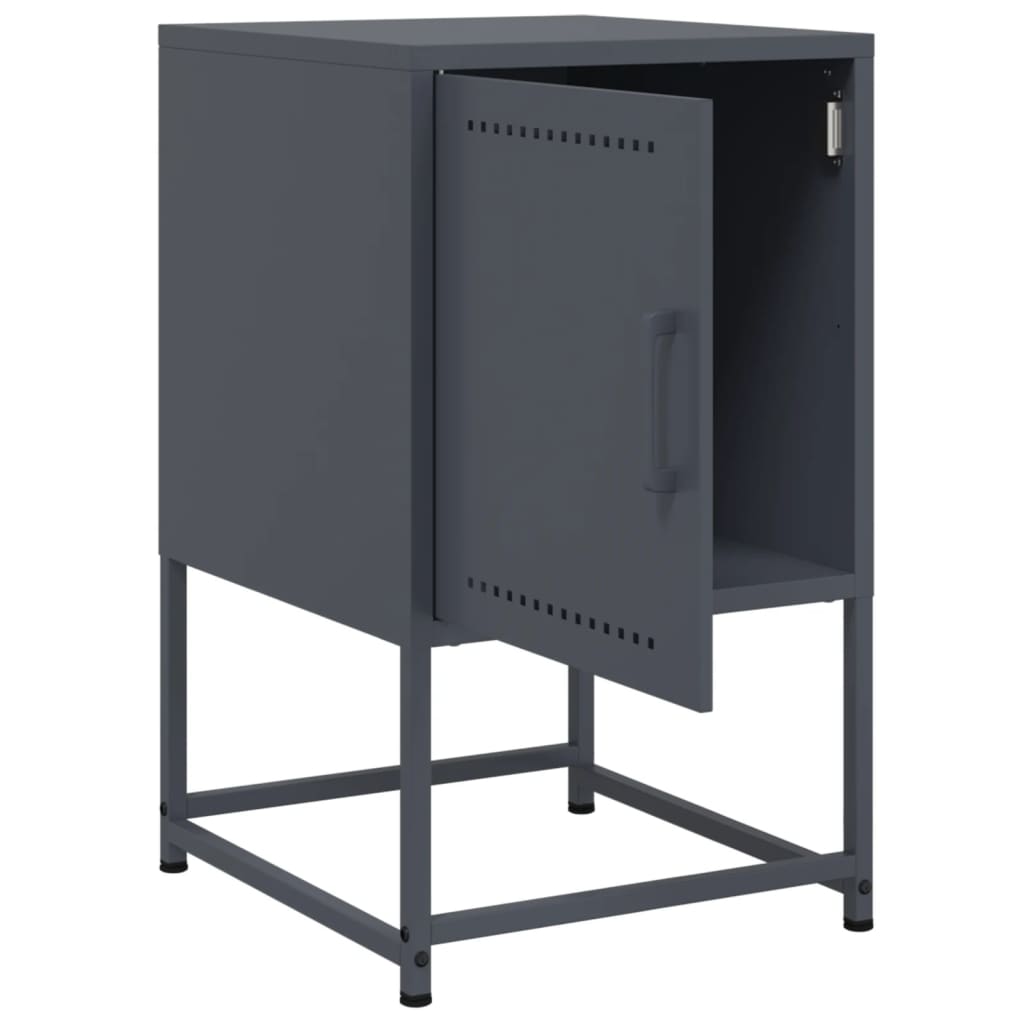 Anthracite Steel Bedside Cabinets, 2 Pcs, 36x39x60.5 cm
