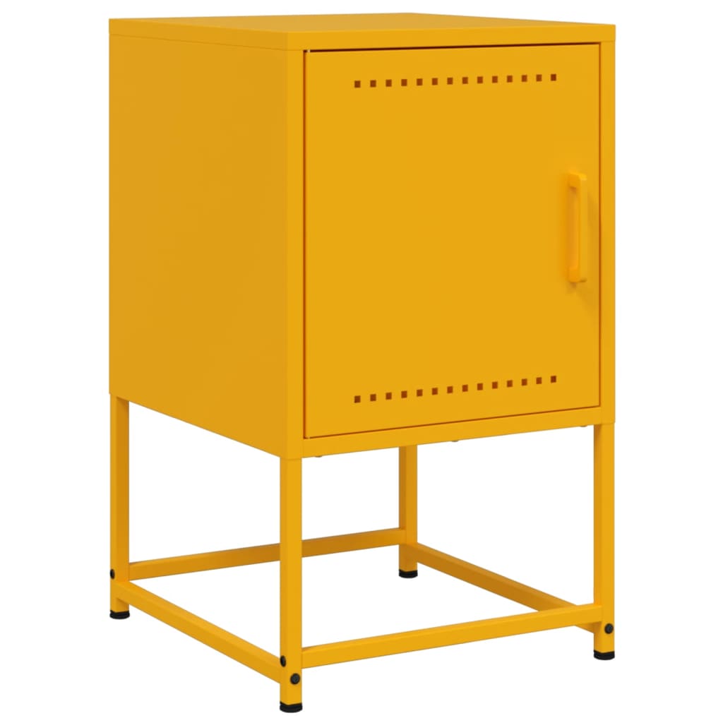 Mustard Yellow Steel Bedside Cabinet - 36x39x60.5 cm